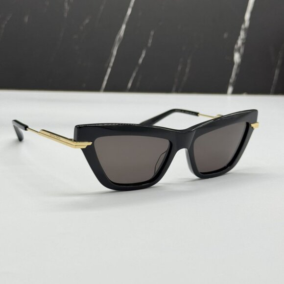 NEW BOTTEGA VENETA BV1241S 001 SUNGLASSES WOMEN BLACK GOLD CAT EYE EYEWEAR